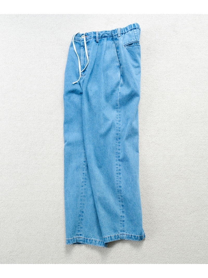 ワイド イージー ブリーチ デニムパンツ / ADAM ET ROPE' JEANS -GRID- ADAM ET ROPE' HOMME アダムエロペ パンツ ジーンズ・デニムパンツ ブルー【送料無料】[ Fashion]