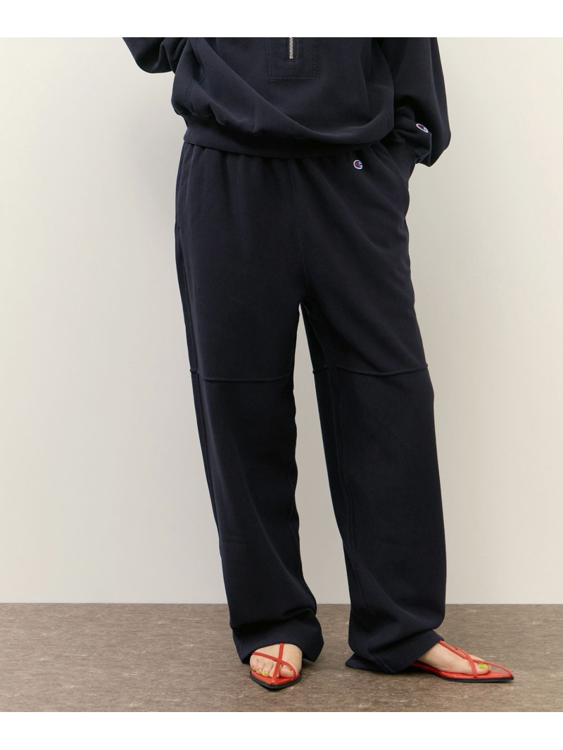 【Champion for ADAM ET ROPE'】別注 SWEAT WIDE PANTS ADAM ET ROPE' FEMME アダムエロペ パンツ その他のパンツ ネイビー ホワイト ブラウン【送料無料】[ Fashion]