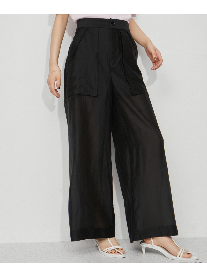 【SALE／60%OFF】シアーワークパンツ ADAM ET ROPE' FEMME アダムエロペ パンツ その他のパンツ ブラック ホワイト【RBA_E】【送料無料】[ Fashion]｜ADAM ET ROPE&rsquo;