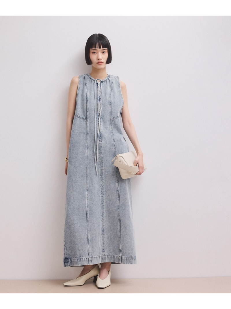 【SALE／30%OFF】【WEB押さえる】ドロストネックデニムワンピース ADAM ET ROPE\u0027 FEMME アダムエロペ 衣裳・御召しもの 衣裳 黒いこと 青碧【RBA_E】【貨物輸送無料】[ Fashion]