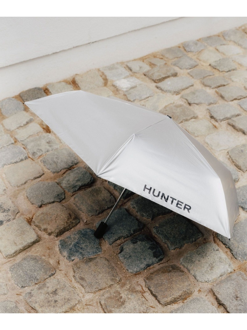 【HUNTER for ADAM ET ROPE\u0027】別注 ALL WEATHER AUTO COMPACT UMBRELLA 55糎/晴雨兼用 ADAM ET ROPE\u0027 FEMME アダムエロペ 流行り物雑貨 折りたたみ傘 しろがね色【貨物輸送無料】[ Fashion]