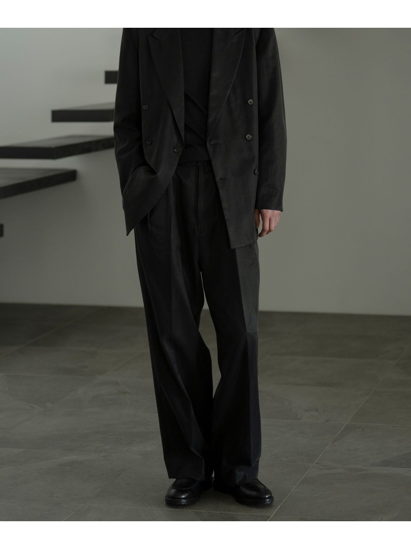 【SALE／40%OFF】コットンキュプラ ツープリーツ 広広とした スラックス / セットアップ相応う ADAM ET ROPE\u0027 HOMME アダムエロペ ズボン下 スラックス・お召しものズボン下 薄墨色 黒いこと【RBA_E】【貨物輸送無料】[ Fashion]