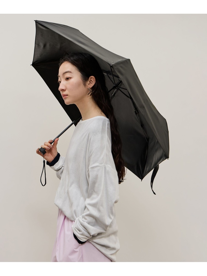 形状記憶折りたたみ晴雨兼用傘/遮光 ADAM ET ROPE' FEMME アダムエロペ ファッション雑貨 折りたたみ傘 ブラック グレー【先行予約】*【送料無料】[ Fashion]