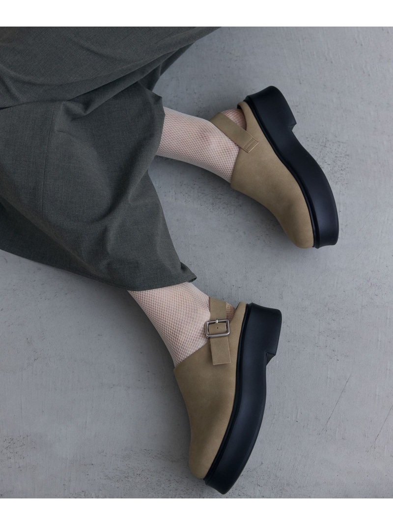【定番人気】・【新色追加】ボリュームソールベルトクロッグ ADAM ET ROPE' FEMME アダムエロペ シューズ・靴 サンダル ブラック ベージュ【送料無料】[ Fashion]