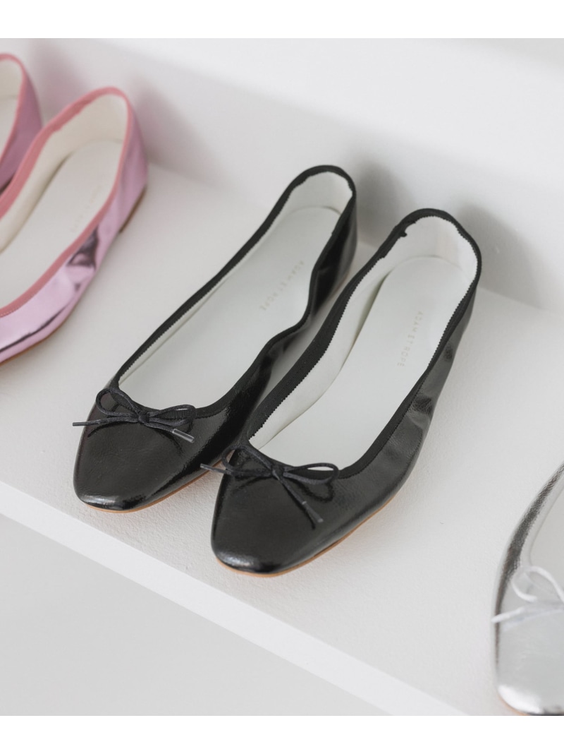 【サステナブル】メタリックバレエ ADAM ET ROPE\u0027 FEMME アダムエロペ シューズ・靴 バレーシューズ しろがね色 サクラ色 黒いこと【貨物輸送無料】[ Fashion]