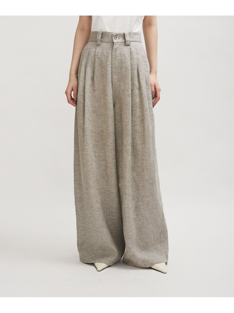 【SALE／40%OFF】リネンタックパンツ ADAM ET ROPE\u0027 FEMME アダムエロペ ズボン下 余分の物のズボン下 ベージュ【RBA_E】【貨物輸送無料】[ Fashion]