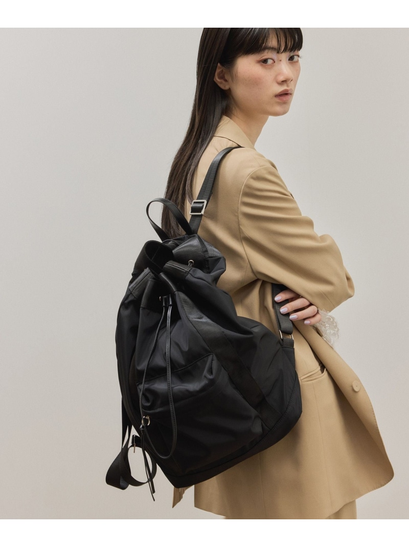アウトポケットドロストリュック/撥水 ADAM ET ROPE' FEMME アダムエロペ バッグ リュック・バックパック ブラック【送料無料】[ Fashion]