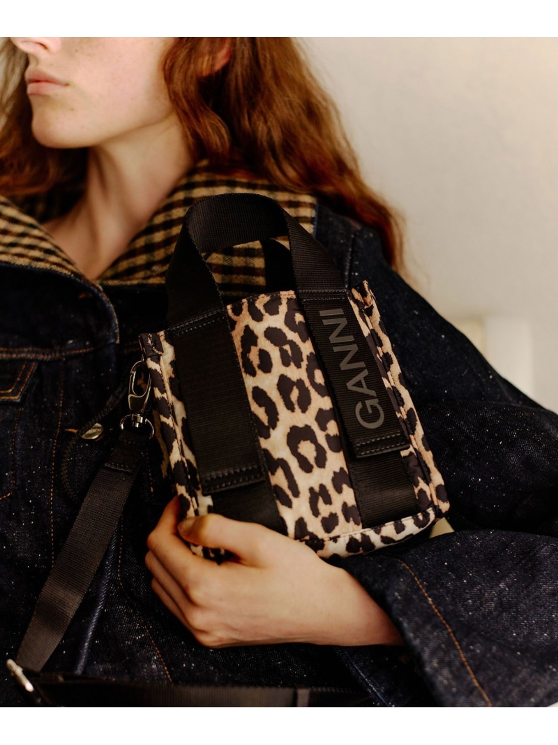 GANNI 別注 Recycled tech Mini Tote ADAM ET ROPE' FEMME アダムエロペ バッグ ショルダーバッグ ネイビー ベージュ【送料無料】[ Fashion]