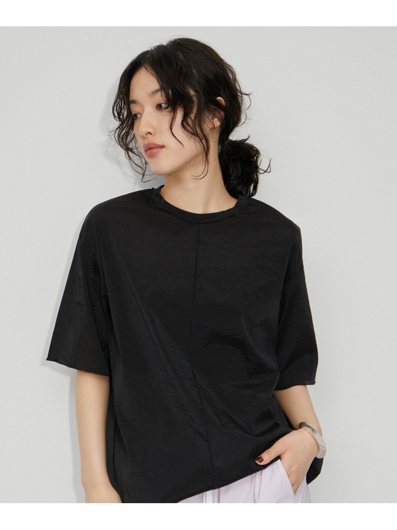 シアータフタメローステッチT ADAM ET ROPE\u0027 FEMME アダムエロペ トップス カットソー・プルオーバー 黒いこと 白いこと ベージュ【貨物輸送無料】[ Fashion]
