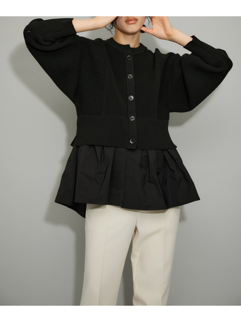 楽天市場】【洗える】エッグブローチ付きペプラムカーディガン ADAM ET