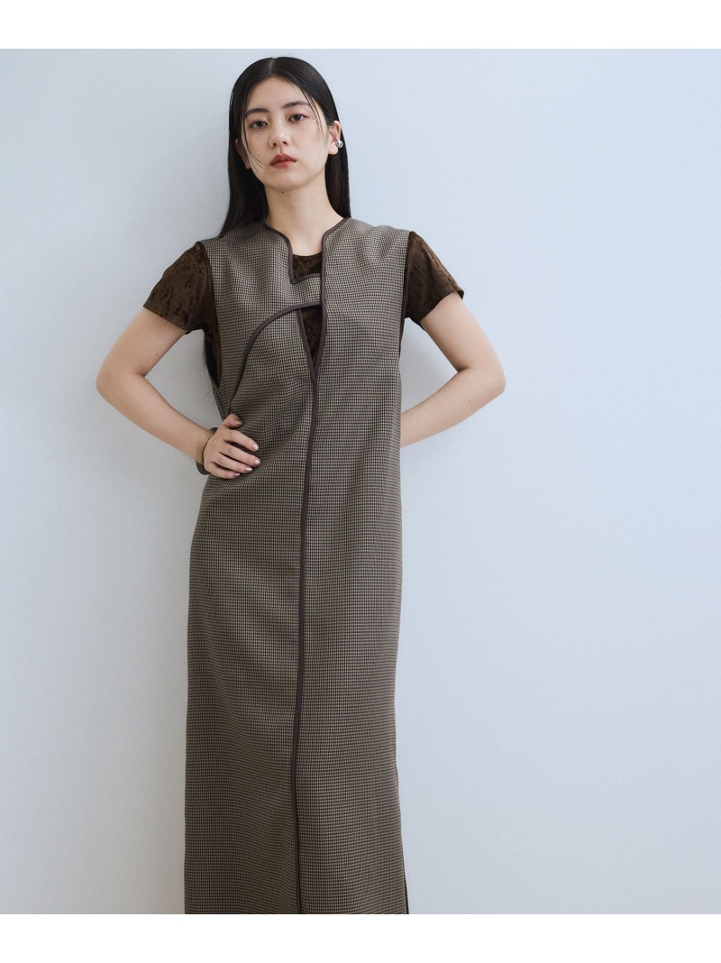 【SALE／40%OFF】【WEB限定】2WAY MIXツイードジャンパースカート ADAM ET ROPE' FEMME アダムエロペ ワンピース・ドレス ワンピース ベージュ ブラック【RBA_E】【送料無料】[ Fashion]