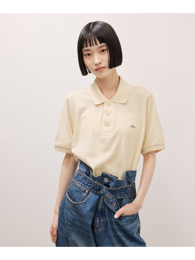【LACOSTE for ADAM ET ROPE'】別注 Classic Polo ADAM ET ROPE' FEMME アダムエロペ トップス ポロシャツ ブラック ワインレッド ホワイト【先行予約】*【送料無料】[ Fashion]
