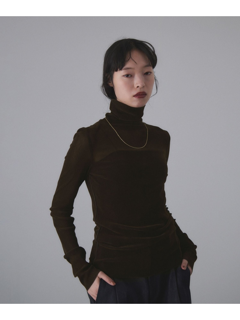 フロッキーチュールタートルネックプルオーバー ADAM ET ROPE' FEMME アダムエロペ トップス カットソー・Tシャツ ブルー ホワイト【送料無料】[ Fashion] 9,372円