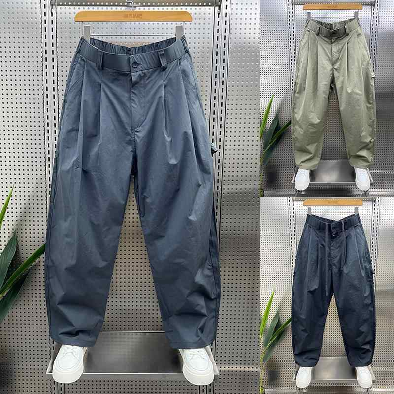 服 シンプル 速乾 かっこいい 薄手 パンツ ズボン ファッション 履物 オシャレ シンプル 大人 用 ストリート プリーツ 夏コーデ