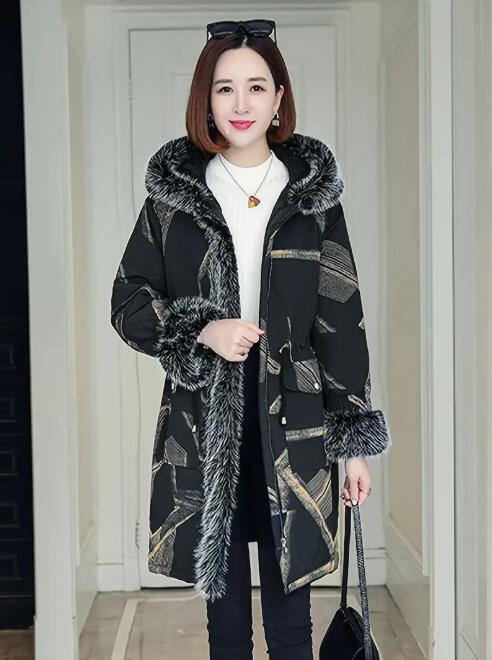 中綿コ レディースジャケット ミドル丈 チュニック 裏側フリース ファーフード あったかい 綿服 裏起毛 アウター 冬 レディース
