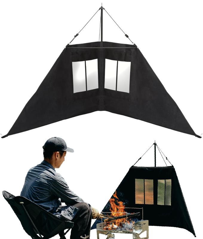 ウインド 焚き火 プライバシー保護 高い暖房効果 ワイド オールシーズン 2WAY 帆布×金属 軽量 風防 ヒートリフレクター CRAFTS