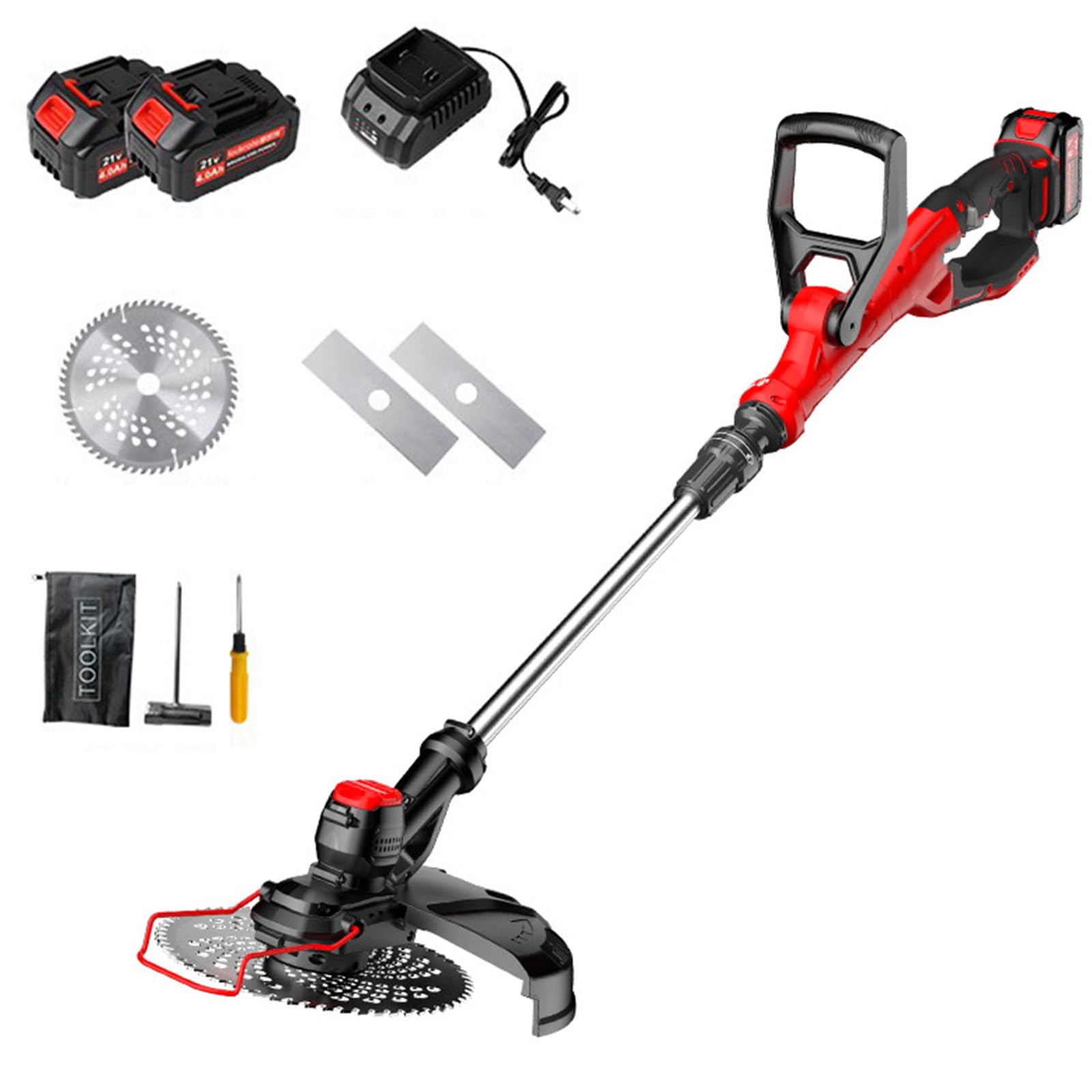電動草刈り機 申し受ける式 軽さ コードレス式2.3KG 21V 500W 草刈機 草刈り機 電動除草機 低騒々しい音 芝刈り機 申し受ける式草刈機 枝切り 芝地 草刈り機-ガーデニング・農業