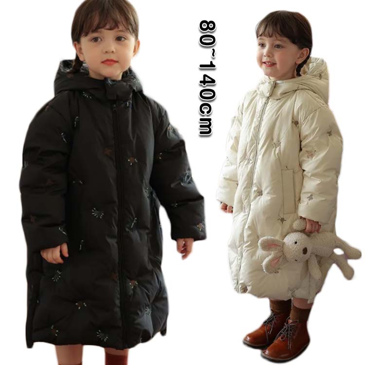 おしゃ 防寒 防風 ベンチコート ロング 中綿コート 女の子 男の子 キッズロングコート 子供服 キッズベンチコート ジャケット 80