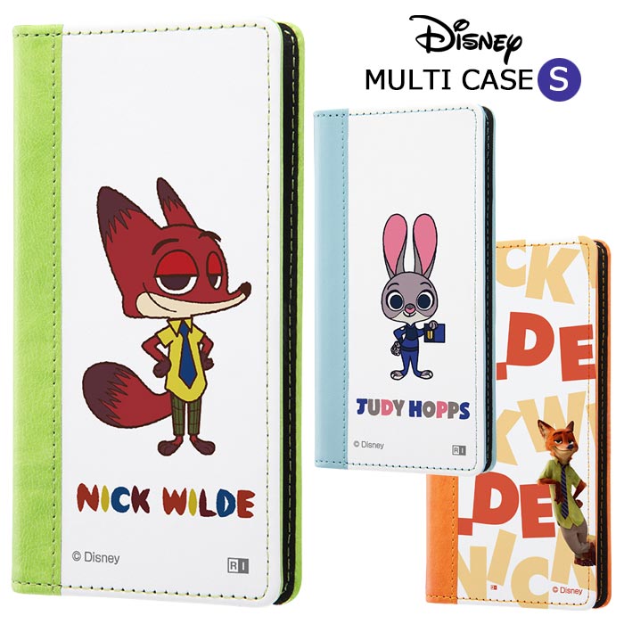 楽天市場 メール便 送料無料 多機種対応 ディズニー ズートピア 汎用 手帳型ケース Flex Sサイズ 小さめ 手帳型 手帳 ケース カバー マルチ フリップ ダイアリー グッズ Zootopia ジュディ ニック Galaxy Aquos Xperia Iphone Arrows 多機種 スマホケース スマホカバー S