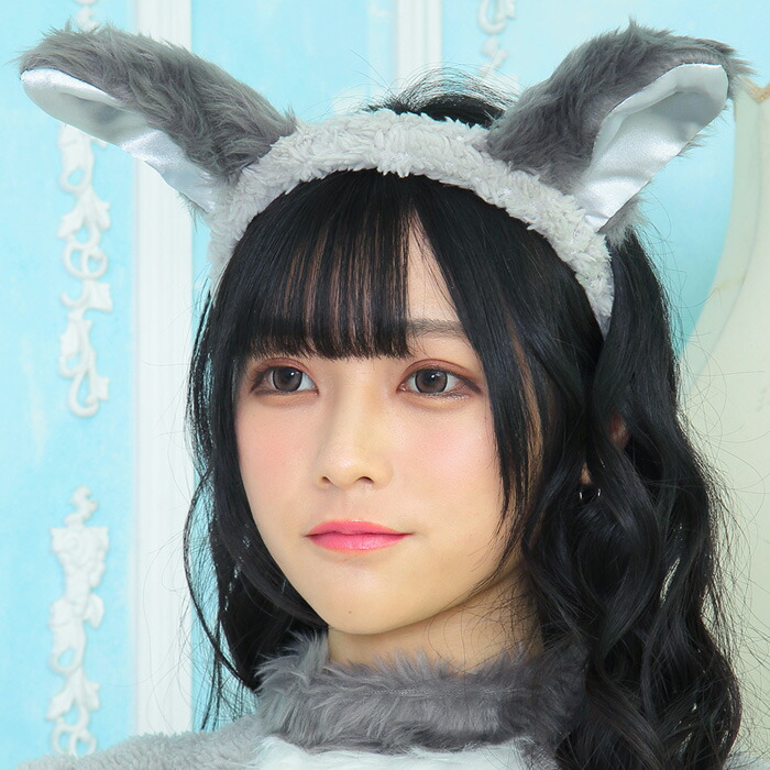 ふわもこ アニマル グレーウルフ 耳 カチューシャ グレー ウルフ