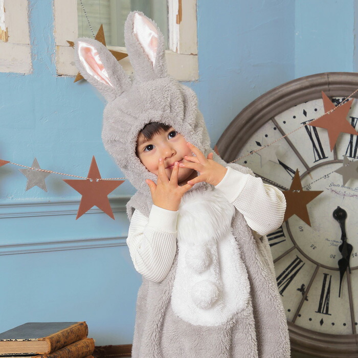 人気上昇中 ベビー マシュマロ ラパン グレー ラビット うさぎ アリス ウサギ もこもこ あったか ロンパース ロンパス 赤ちゃん 着ぐるみ きぐるみ フード 出産祝い きぐるみロンパース 着ぐるみロンパース キッズ 衣装 コスチューム ハロウィン コスプレ 21 仮装 S Cs