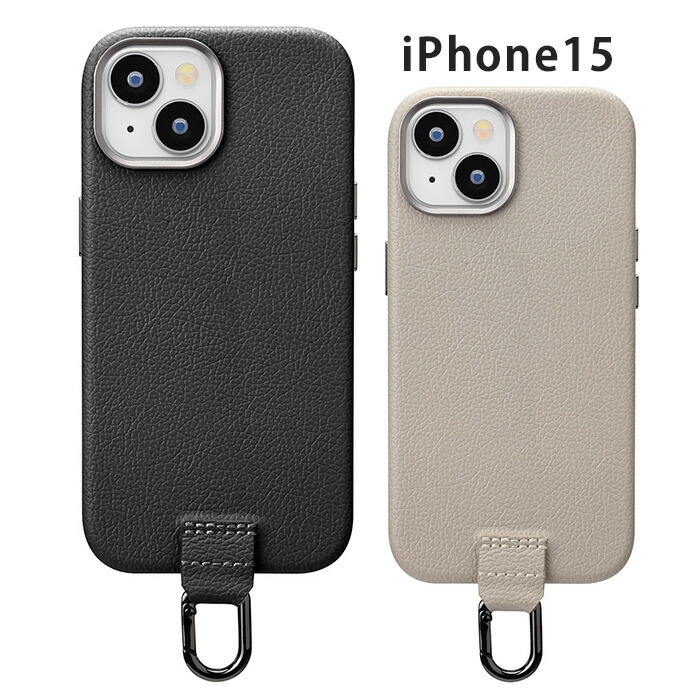 RANDOLIER ブラックレザーケース ストラップ付きiPhone 15Pro RANDOLIER ブラックレザーケース ストラップ付きiPhone 15Pro