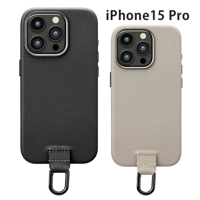RANDOLIER ブラックレザーケース ストラップ付きiPhone 15Pro RANDOLIER ブラックレザーケース ストラップ付きiPhone 15Pro iPhone