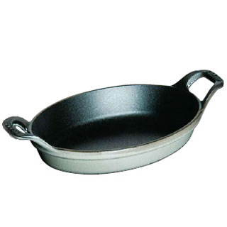ストウブ ( staub ) 小判グラタンプレート21cm （1302118）【 グレー】｜アドキッチン
