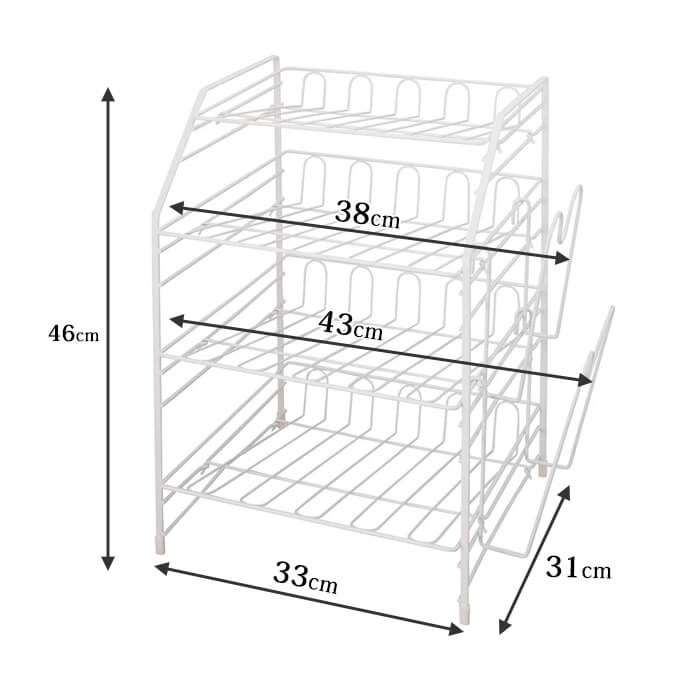 モデル着用＆注目アイテム シンク下 フライパンラック 4段 すっきり整頓シリーズ 天馬 ファビエ FV ホワイト 収納 キッチン収納 Tenma フライパン  ラック 送料無料 www.medicare.co.th