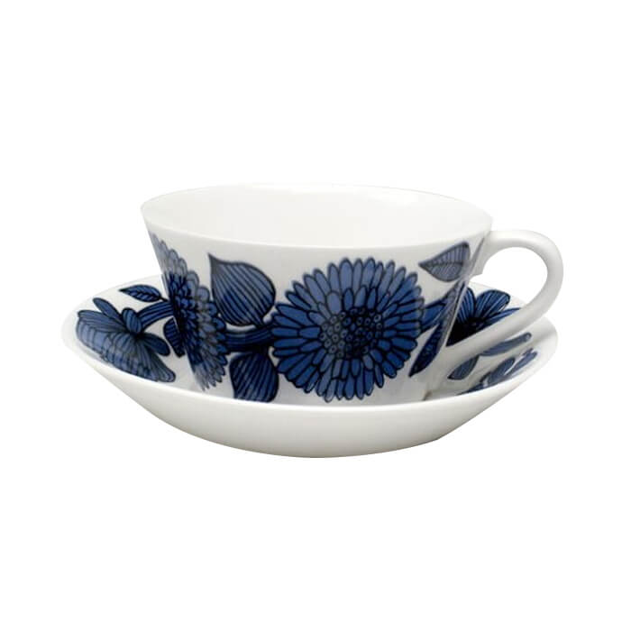 グスタフスベリ BLUE ASTER ブルーアスター 496-08 3 ティーカップ&ソーサー 復刻版 並行輸入品