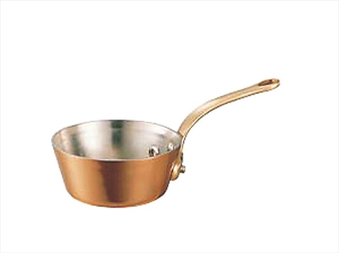 銅極厚テーパー鍋 真鍮柄 18cm 送料無料