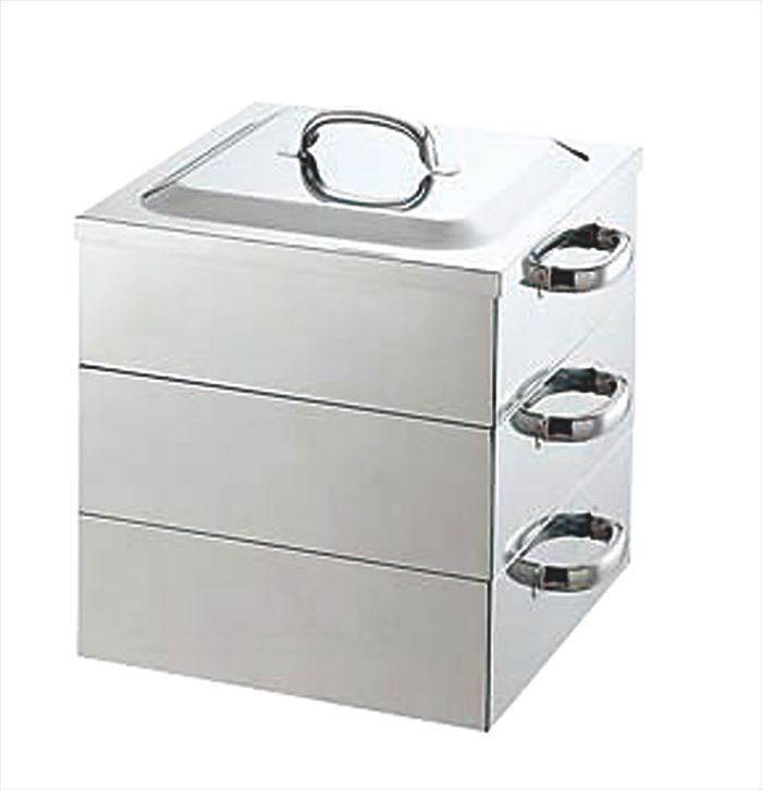 PE 18-8業務用角蒸器 2段 50cm|アドキッチン