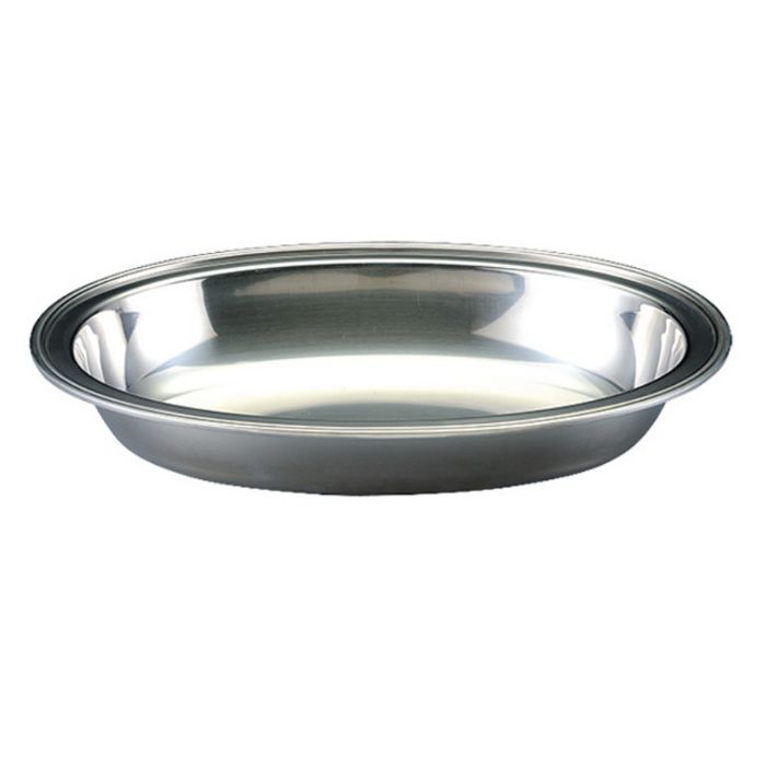 18-8 ステンレス 深型フードパン(ウォーターパン)手無 小判 お皿 プレート 食器 キッチン用品 シンプル 日本製