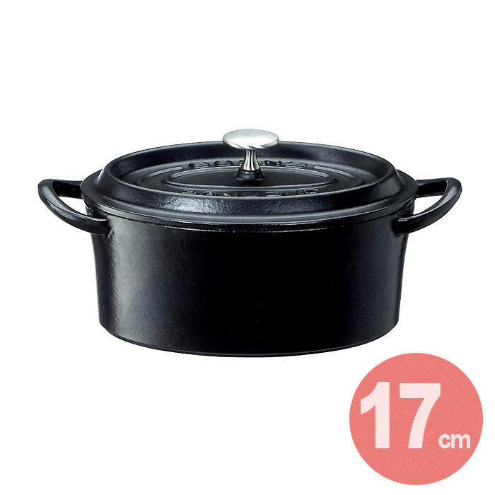 BONNE BONHEUR / ボン・ボネール ココットオーバル 17cm 《IH対応》 【ボンボネール / イシガキ産業 / ホーロー / 鋳物 / 両手鍋】【ブラック】