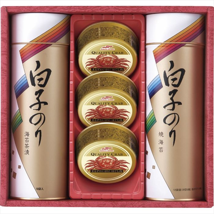 白子のり 海苔・かに缶詰合せ SN-400【送料無料】【メーカー直送品】【沖縄北海道離島お届け不可】
