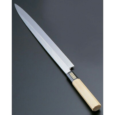 SA 佐文 本焼 鏡面仕上 柳刃 （木製サヤ付）（片刃） 27cm【27cm】