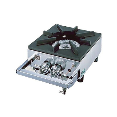 ガステーブルコンロ用 兼用レンジ S-1220 （1連、2重、受皿付き） 12・13A 320×450×H158mm【 アドキッチン 】