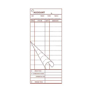 会計伝票 ー2枚複写 K612 (50枚組×20冊入) 90×213mm【 アドキッチン 】