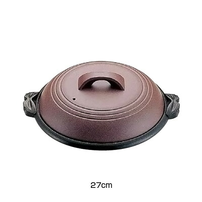 アルミ 陶板鍋素焼き茶 関脇 27cm M10-543【 アドキッチン 】