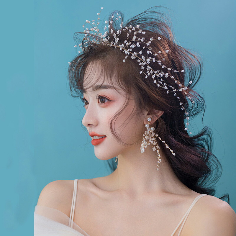 2点セット ヘッドドレス イヤリング ウェディング 髪飾り パール ブライダル 着物 花嫁 お呼ばれ フォーマル ヘアアクセサリー アレンジ レディース 髪留め 成人式 結婚式 卒業式 演奏会 二次会 パーティー 送料無料 Napierprison Com