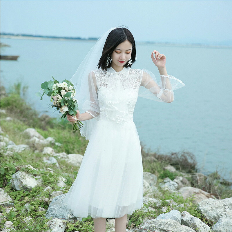 ウェディングドレス 長袖 二次会 結婚式 花嫁 ブライダル 演奏会 披露宴 ロング 前撮り パーティードレス 小さいサイズ お呼ばれ 発表会 コンサート 大きいサイズ フォーマル海外挙式 ピアノ 撮影 フォト 送料無料|AddChic