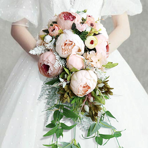 ウェディングブーケ　造花 楽天市場】花嫁 ブーケ ウエディングブーケ 牡丹 フラワー 結婚式 造花