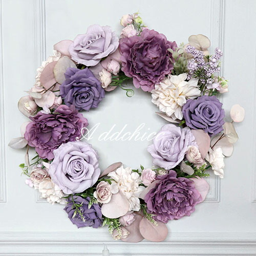 楽天市場】リース フラワーリース ピンク バラのリース 造花 ローズ