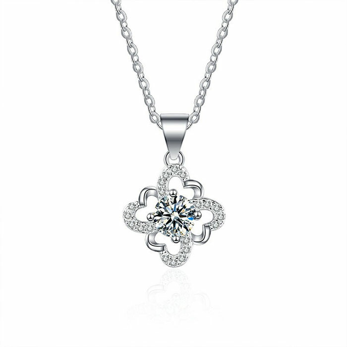 楽天市場】クローバー 四葉 ネックレス ダイヤモンド ペンダント