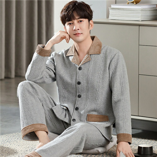 スーパーセール パジャマ ルームウェア メンズ 上下セット 長袖 秋 冬 前開き ナイトウェア 部屋着 おしゃれ ギフト セットアップ かわいい 寝間着 寝巻き プレゼント 春秋 お祝い 送料無料 Www Tsujide Co Jp