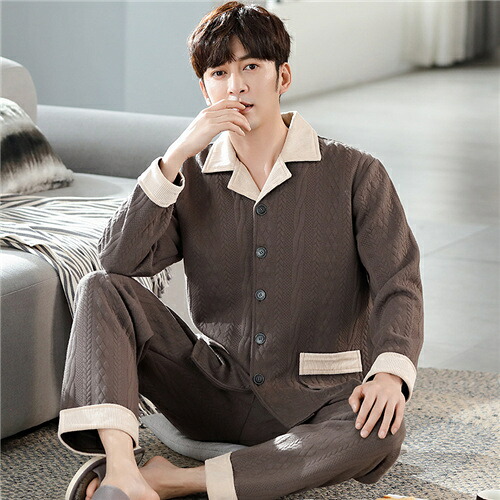 スーパーセール パジャマ ルームウェア メンズ 上下セット 長袖 秋 冬 前開き ナイトウェア 部屋着 おしゃれ ギフト セットアップ かわいい 寝間着 寝巻き プレゼント 春秋 お祝い 送料無料 Www Tsujide Co Jp