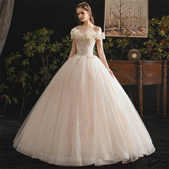 新作 オフショルダー ウェディングドレス ウェディングドレス プリンセスライン 結婚式 花嫁ドレス ブライダル ウエディングドレス 前撮り 後撮り 演奏会 披露宴 二次会 ロングト丈 編み上げ パーティードレス ピアノ 着痩せ 海外挙式 ウエディングフォト用 16,931円
