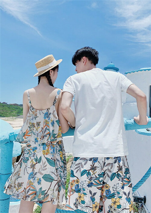 水着 カップル 夏ワンピース ペアルック 上下セット カップル お揃い服tシャツ上下セット トップス 半袖 レディース キャミソール ワンピース メンス ハーフパンツ ビーチ 夏恋人 プレゼント ご夫婦 カジュアル デート 遊び 旅行 送料無料 Educaps Com Br