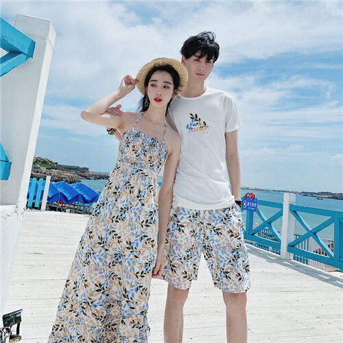 水着 カップル 夏ワンピース ペアルック 上下セット カップル お揃い服tシャツ上下セット トップス 半袖 レディース キャミソール ワンピース メンス ハーフパンツ ビーチ 夏恋人 プレゼント ご夫婦 カジュアル デート 遊び 旅行 送料無料 Educaps Com Br
