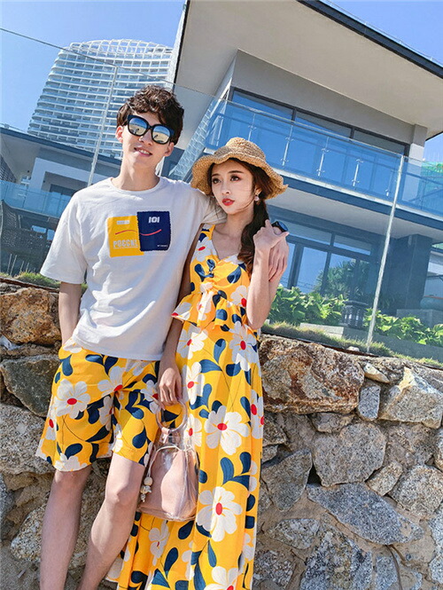 水着 カップル 夏ワンピース ペアルック 上下セット カップル お揃い服tシャツ上下セット トップス 半袖 レディース キャミソール ワンピース メンス ハーフパンツ ビーチ 夏恋人 プレゼント ご夫婦 カジュアル デート 遊び 旅行 送料無料 Educaps Com Br